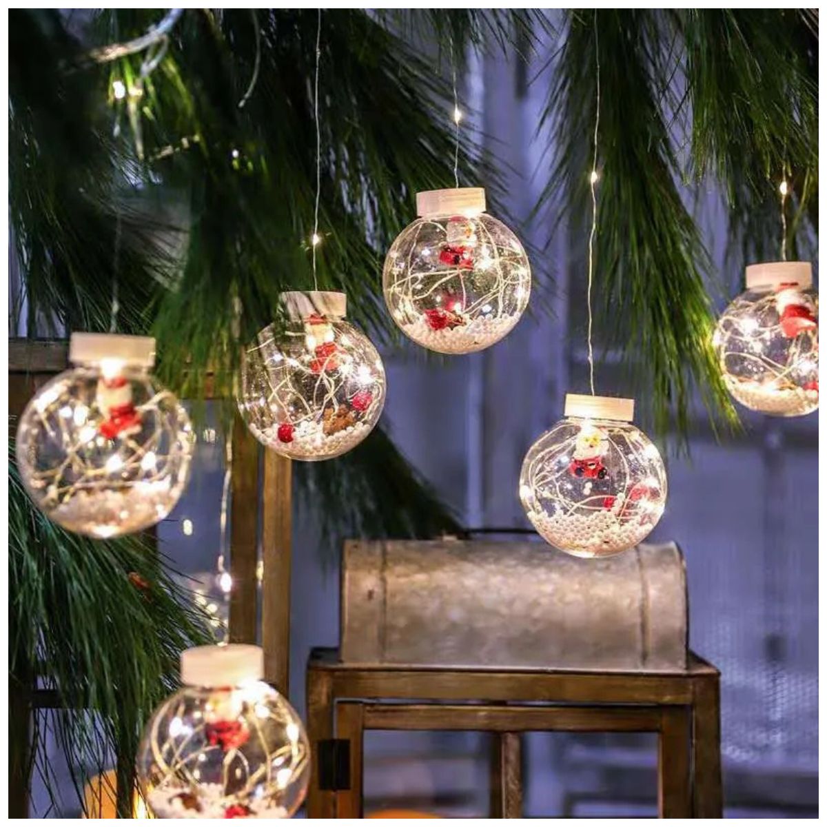 Esferas de Luces LED Santa Claus x10