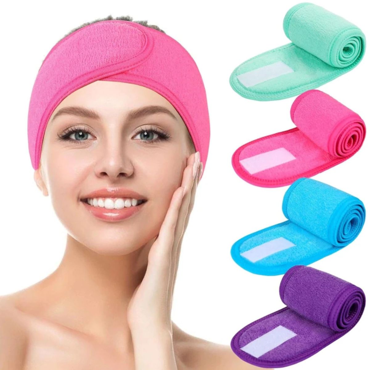 Vincha Maquillaje Elástica Tela Toalla