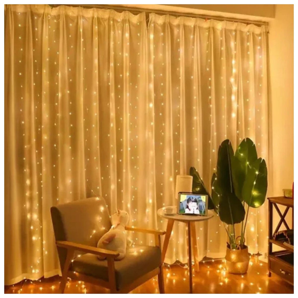 Cortina Navideña Cálida 192 LED