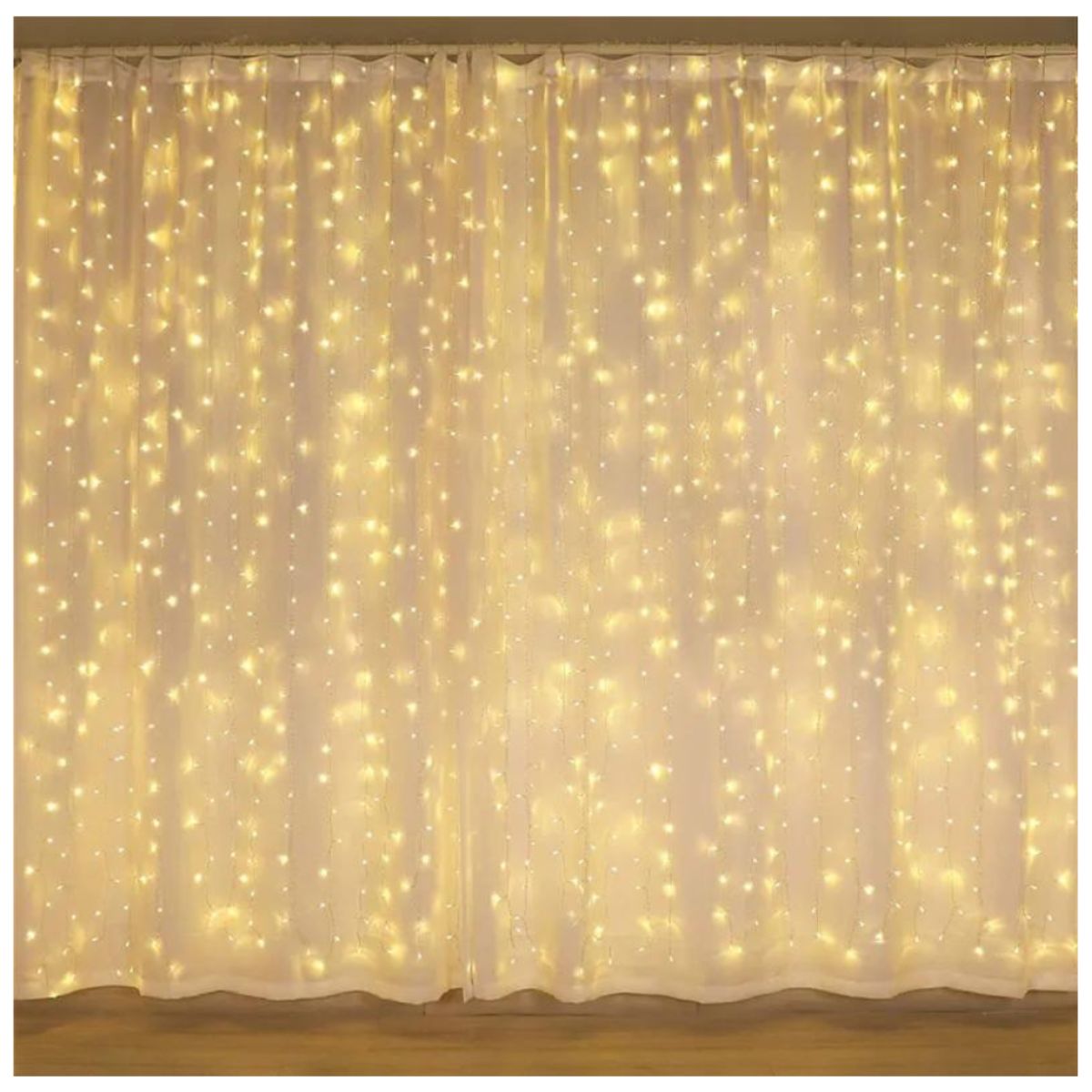 Cortina Navideña Cálida 192 LED