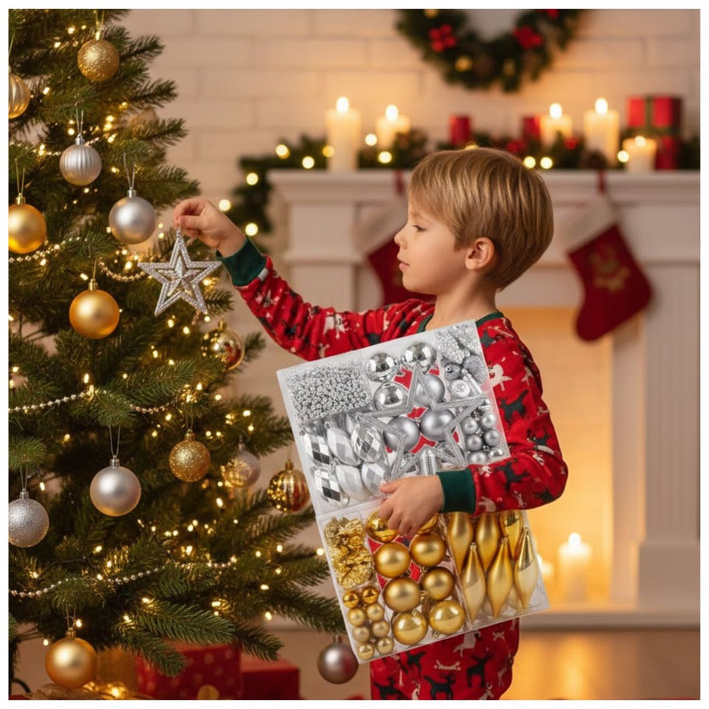 Set x 50 Adornos Navideños Dorado/Plata