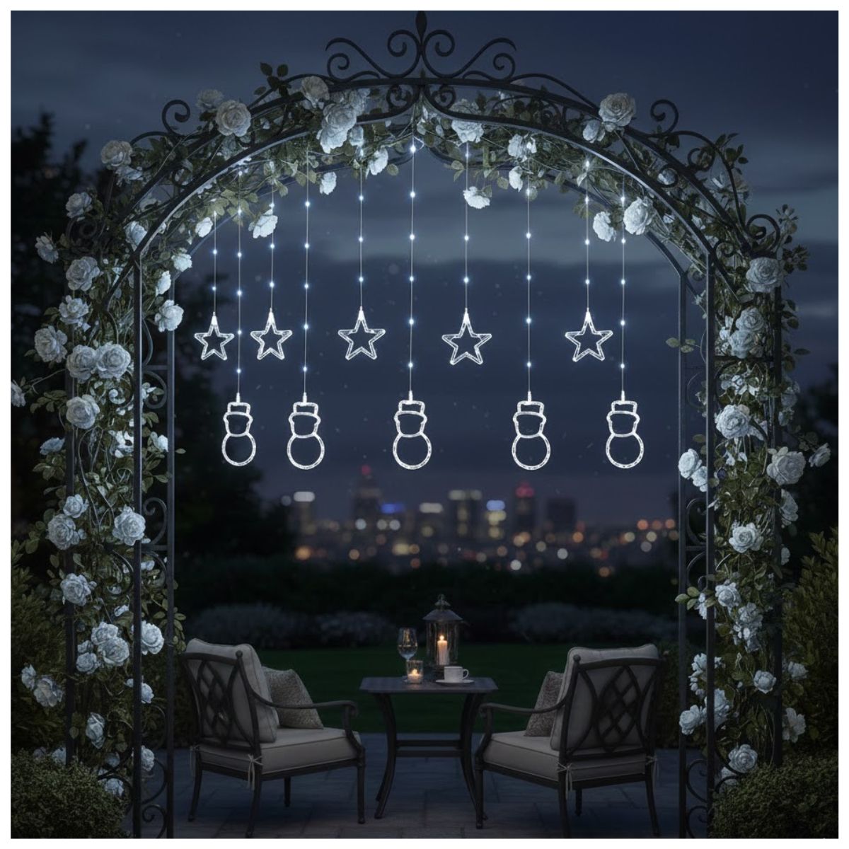 Guirnalda Cascada Estrella-Muñeco Fría