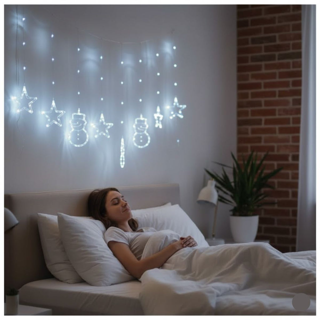 Guirnalda Cascada Estrella-Muñeco Fría