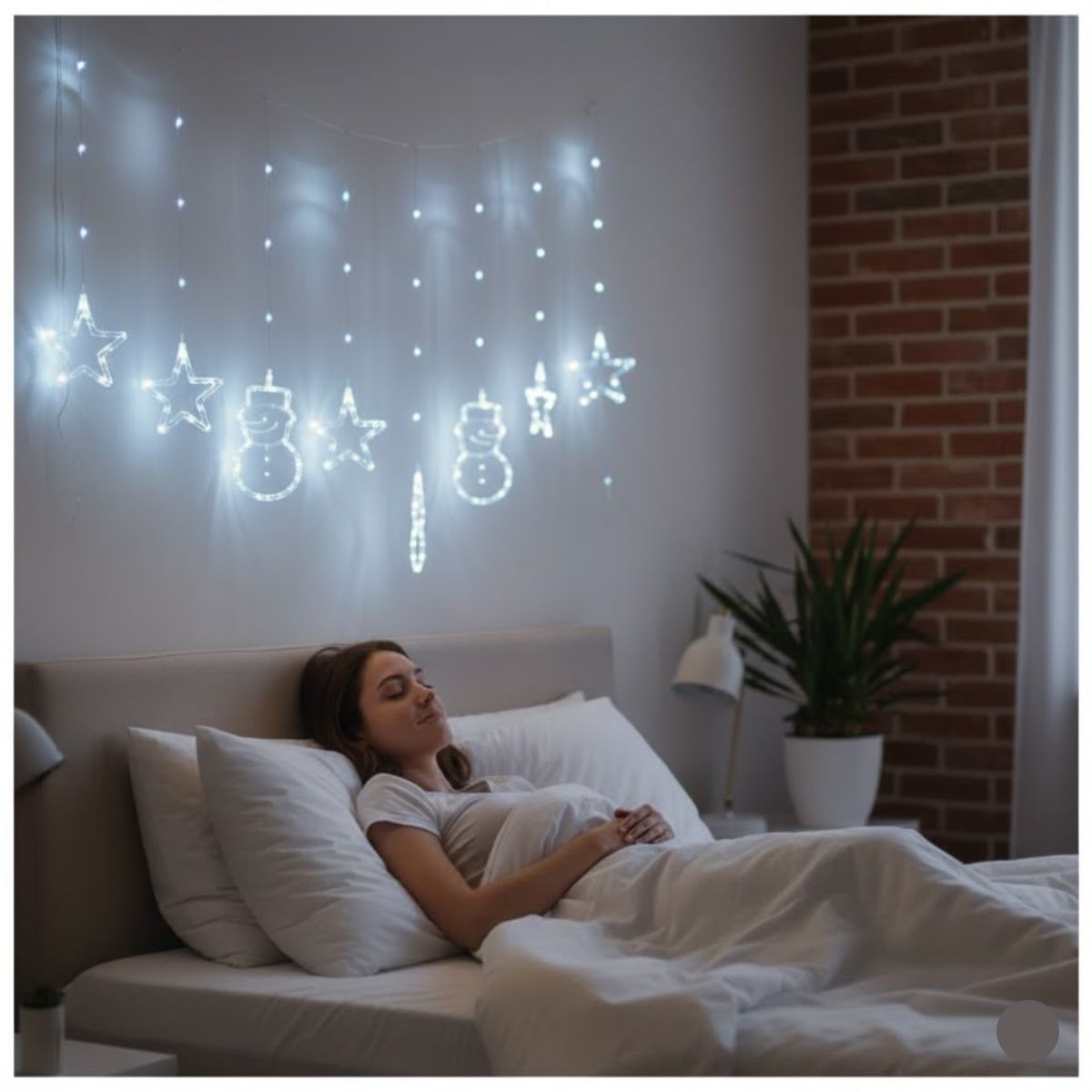 Guirnalda Cascada Estrella-Muñeco Fría