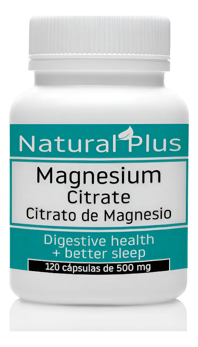 Natural Plus Citrato De Magnesio 120 Cápsulas De 500mg Sin Sabor