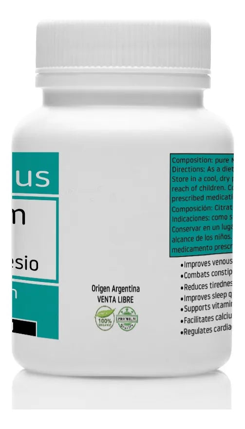 Natural Plus Citrato De Magnesio 120 Cápsulas De 500mg Sin Sabor